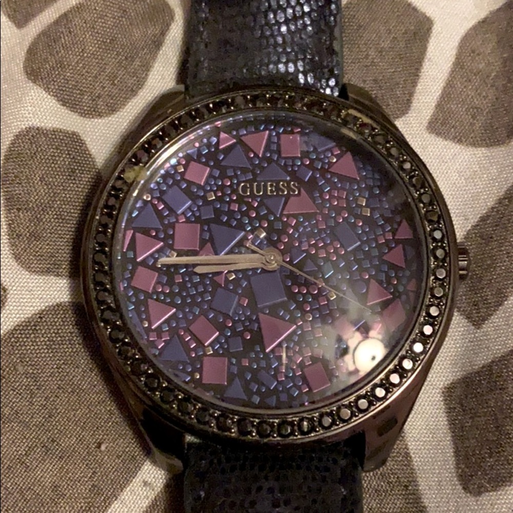 Guess watch in blue with stones